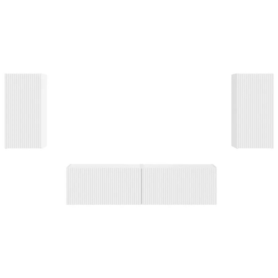 Ensemble meuble TV 4 pcs Blanc Bois d'ingénierie - 7