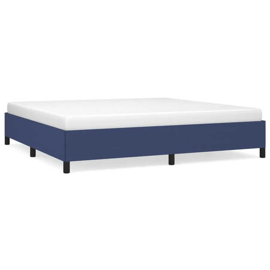 Cadre de lit sans matelas bleu 200x200 cm tissu - 2