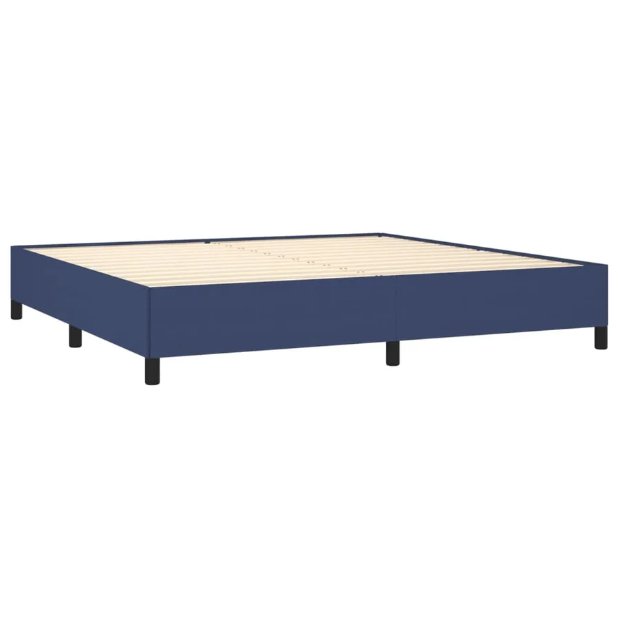 Cadre de lit sans matelas bleu 200x200 cm tissu - 4