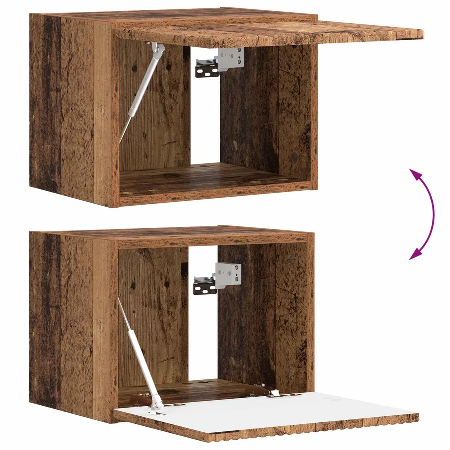 Ensemble de meuble TV mural 4 pcs Bois ancien Bois d'ingénierie - 12