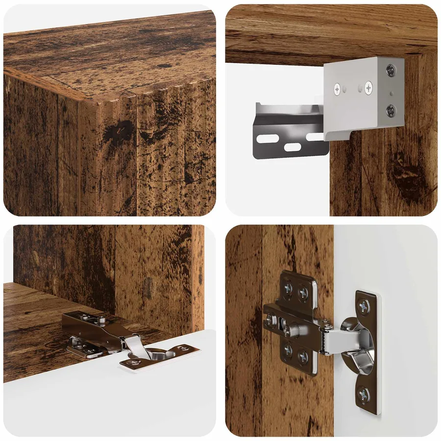 Ensemble de meuble TV mural 4 pcs Bois ancien Bois d'ingénierie - 8