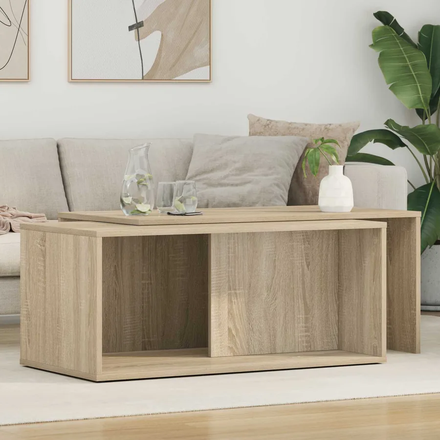 Ensemble de tables basses 2 pcs Chêne Sonoma Bois d'ingénierie