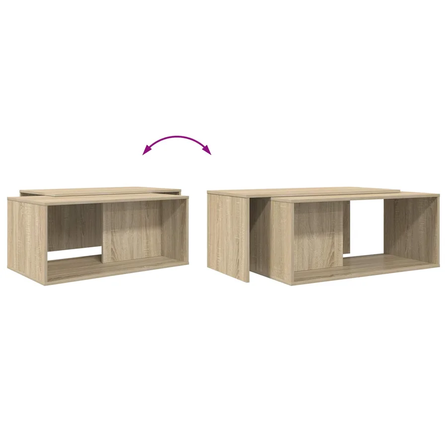 Ensemble de tables basses 2 pcs Chêne Sonoma Bois d'ingénierie - 13