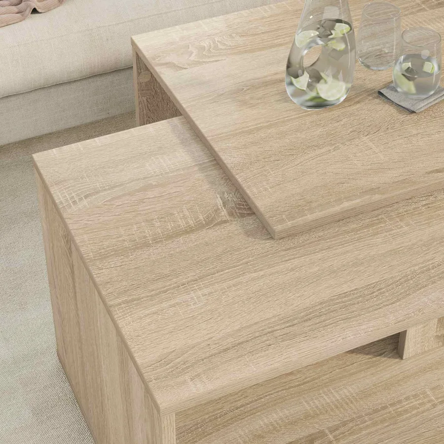 Ensemble de tables basses 2 pcs Chêne Sonoma Bois d'ingénierie - 4