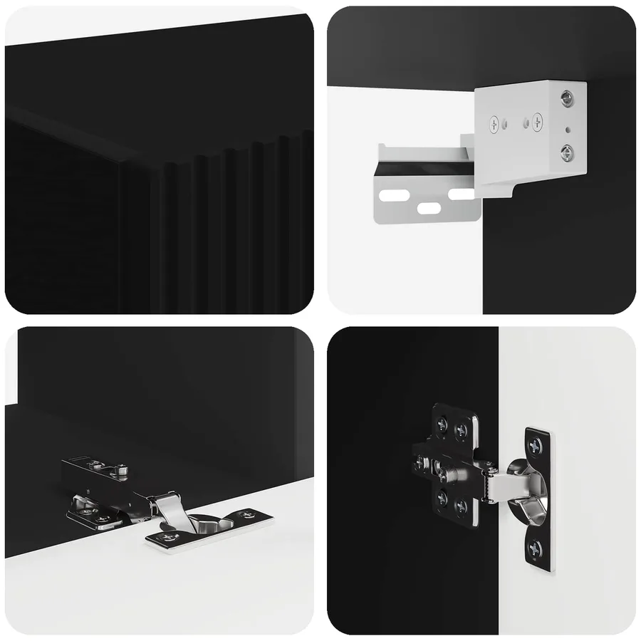 Ensemble meuble TV 5 pcs Noir Bois d'ingénierie - 8
