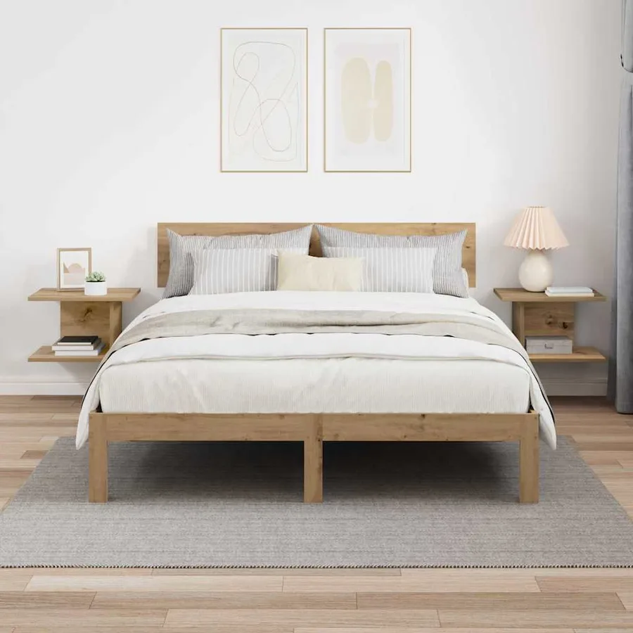 Table de chevet 2 pc Chêne artisanal 40 x 30 x 25 cm - 4