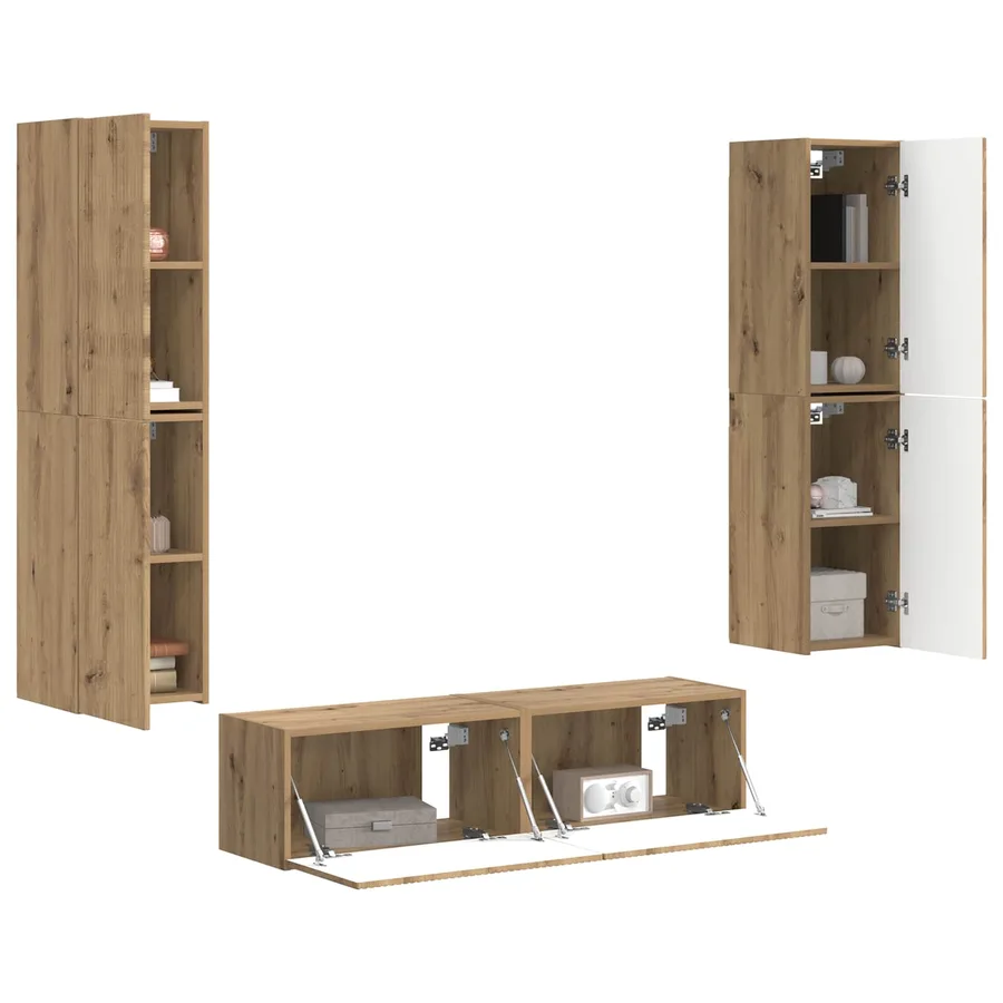 Ensemble meuble TV 6 pcs Chêne artisanal Bois d'ingénierie - 3