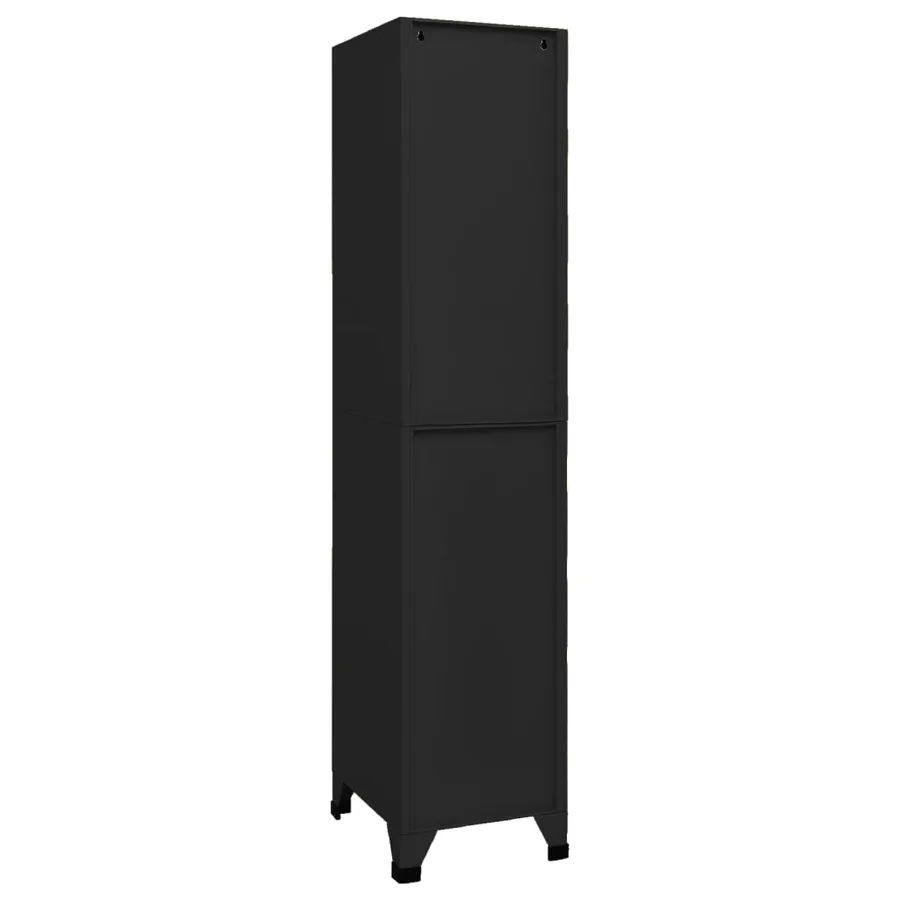 Armoire à casiers Noir 38x45x180 cm Acier - 2