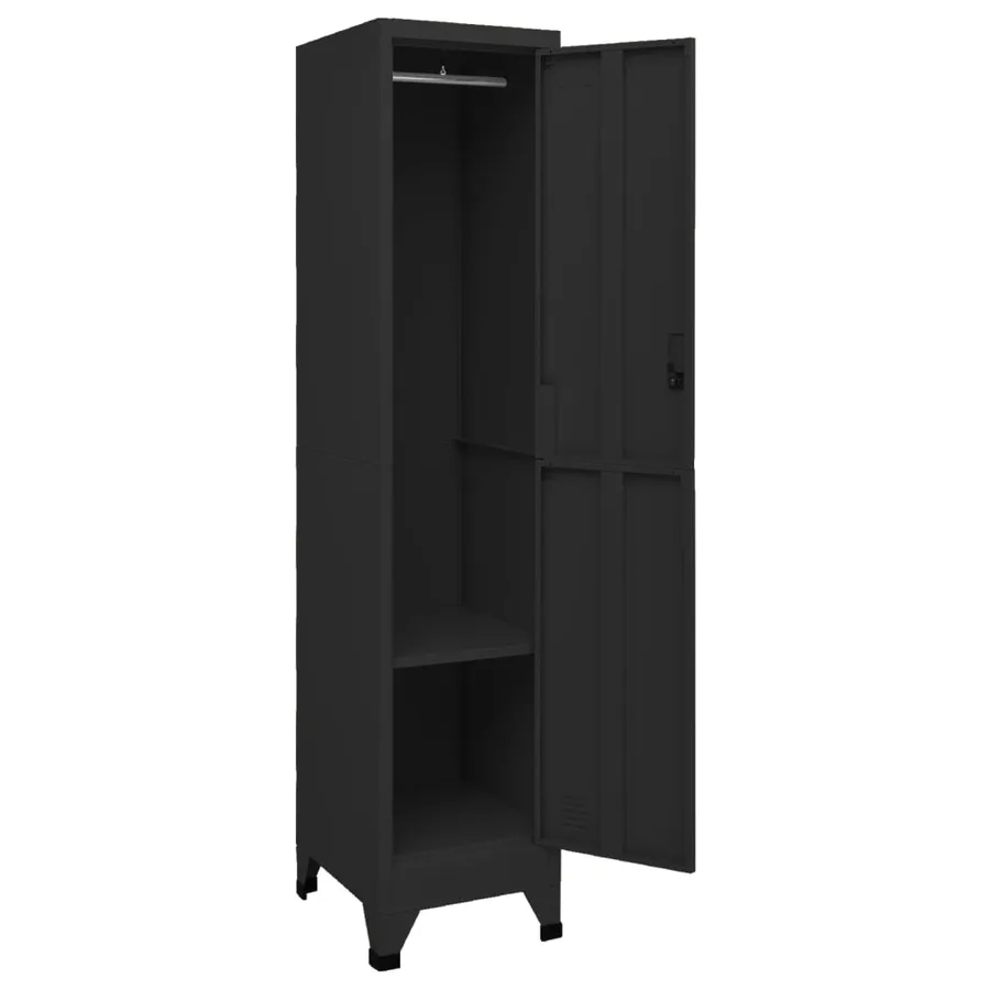 Armoire à casiers Noir 38x45x180 cm Acier - 5