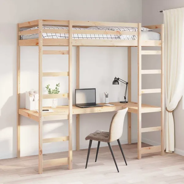 Cadre de lit mezzanine Naturel 75 x 190 cm Pin massif