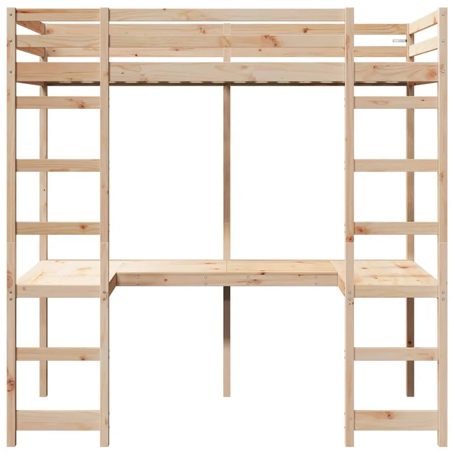 Cadre de lit mezzanine Naturel 75 x 190 cm Pin massif - 5