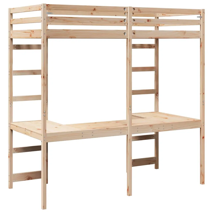 Cadre de lit mezzanine Naturel 75 x 190 cm Pin massif - 7