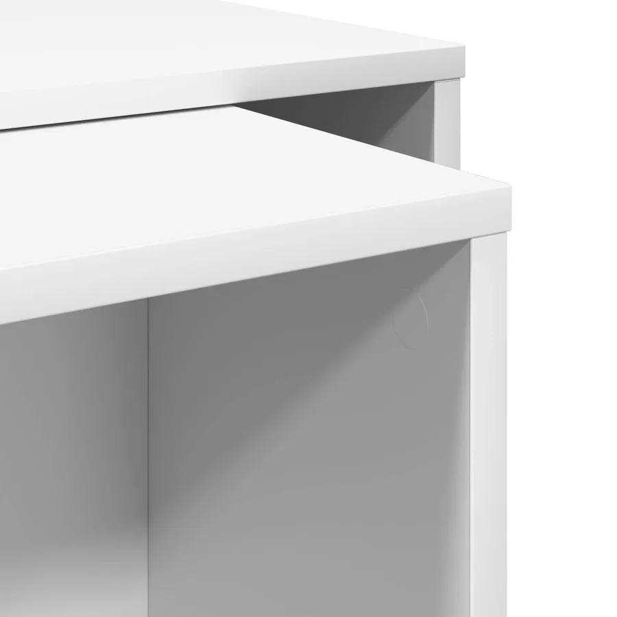 Ensemble de tables basses 2 pcs Blanc Bois d'ingénierie - 11