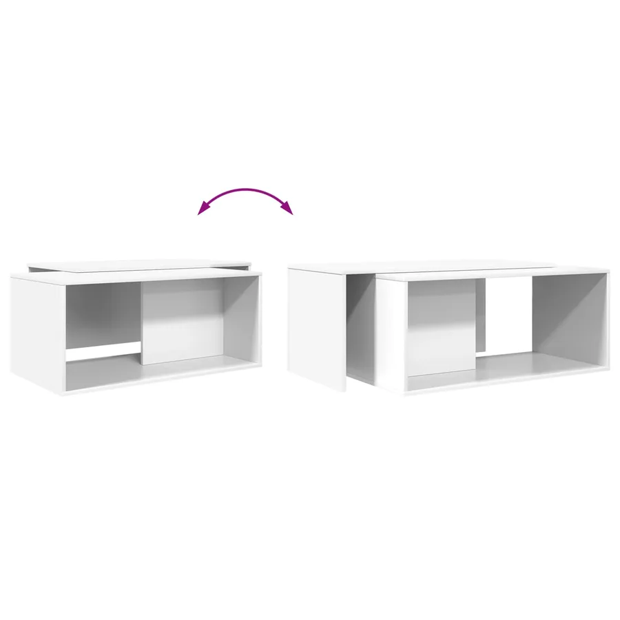Ensemble de tables basses 2 pcs Blanc Bois d'ingénierie - 13