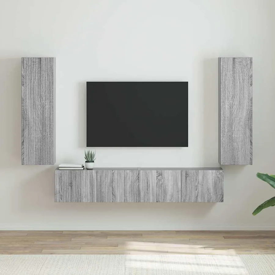 Meuble TV mural 2 pcs Gris Sonoma 30 x 31 x 100 cm