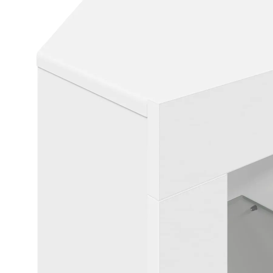 Meuble TV LED d'Angle Blanc 100x40x68cm Bois d'ingénierie - 11