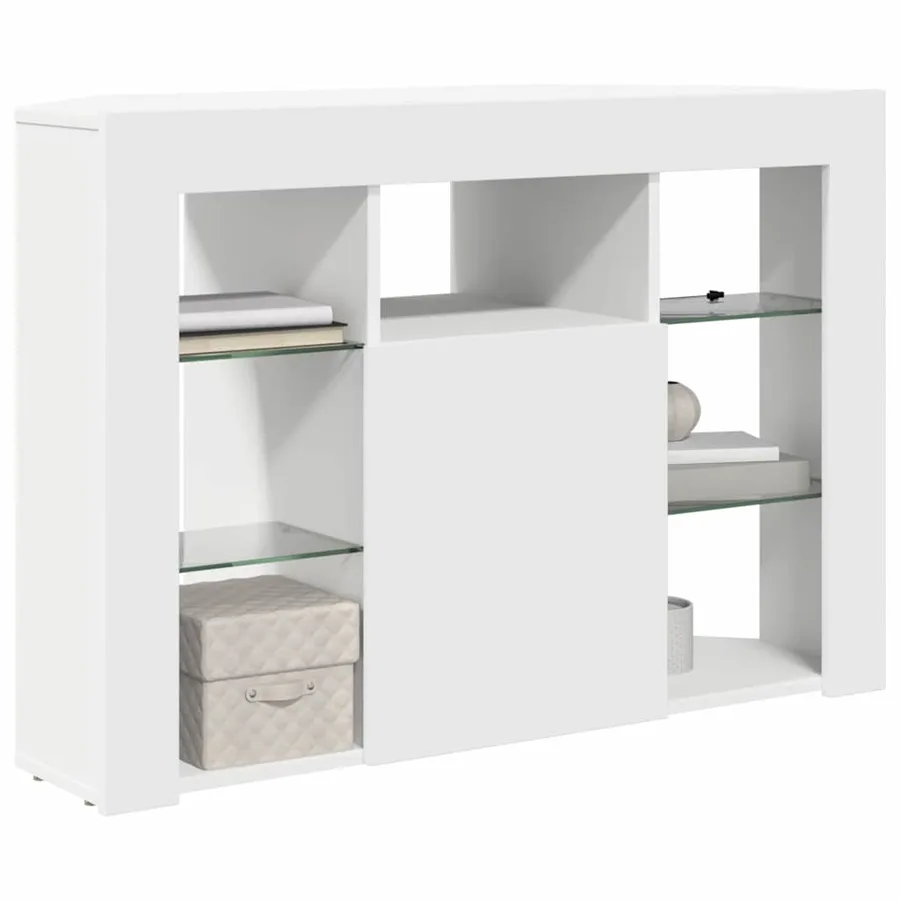 Meuble TV LED d'Angle Blanc 100x40x68cm Bois d'ingénierie - 3