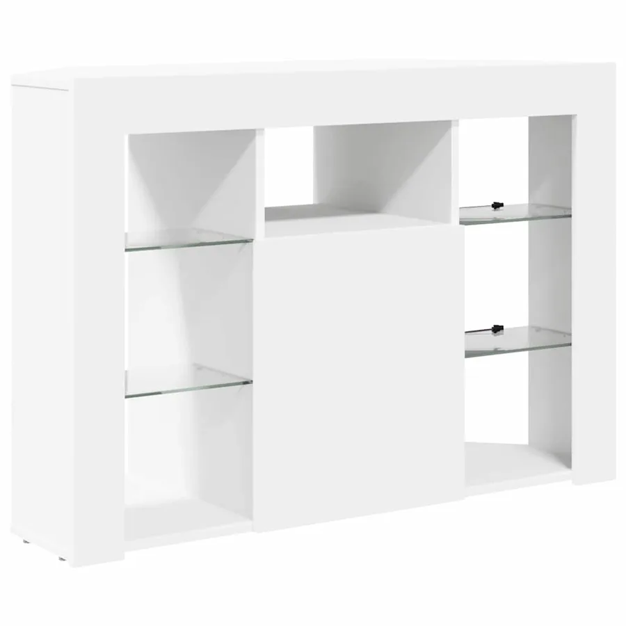 Meuble TV LED d'Angle Blanc 100x40x68cm Bois d'ingénierie - 6