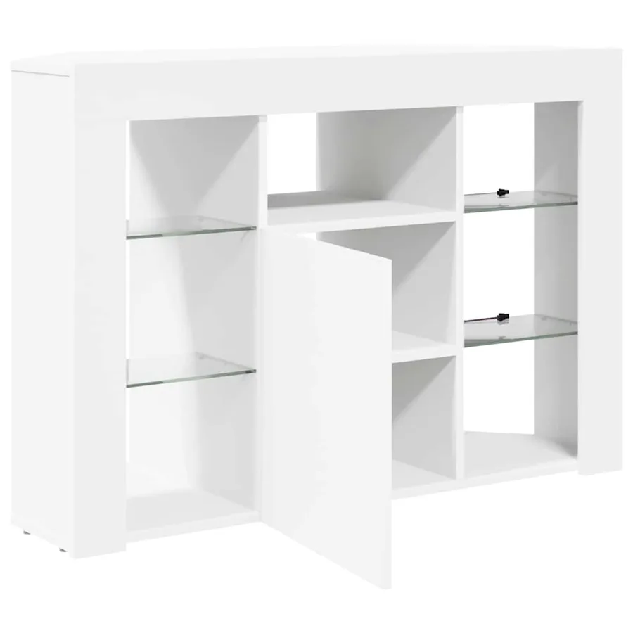 Meuble TV LED d'Angle Blanc 100x40x68cm Bois d'ingénierie - 7