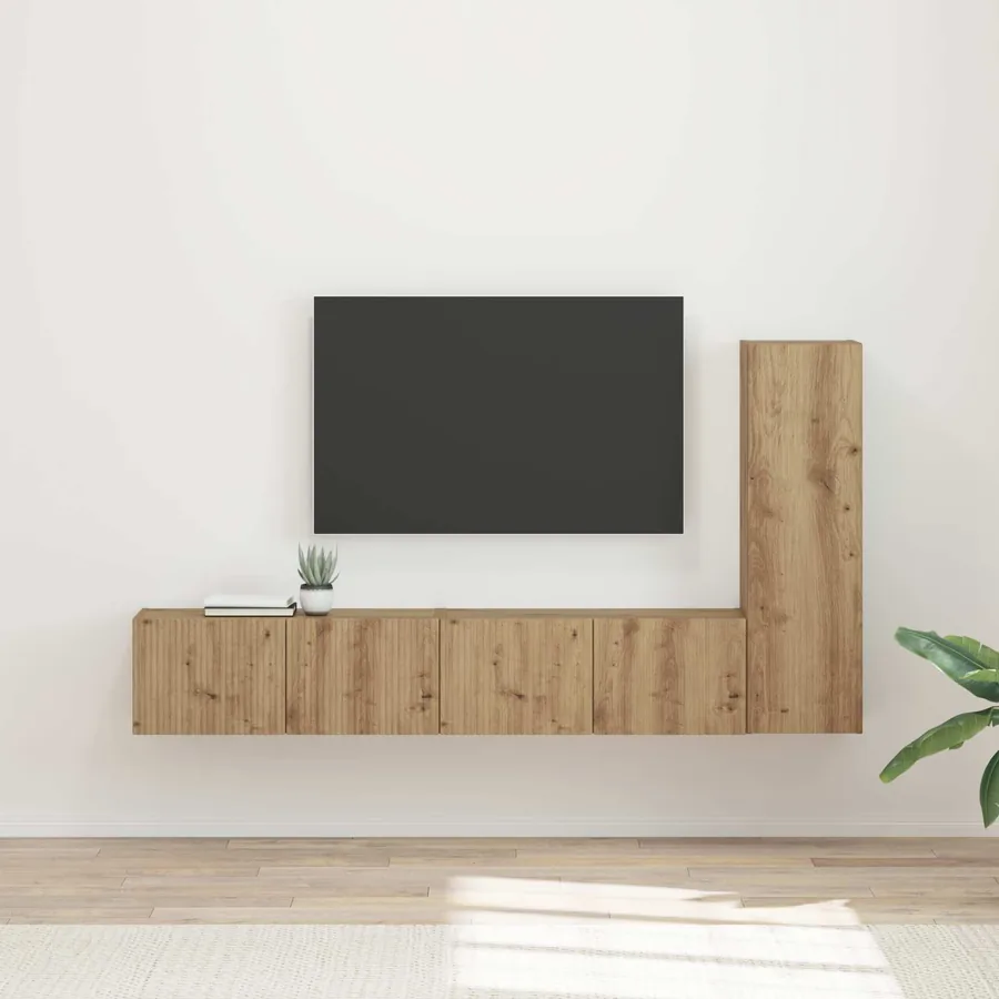 Ensemble meuble TV 3 pcs Chêne artisanal Bois d'ingénierie