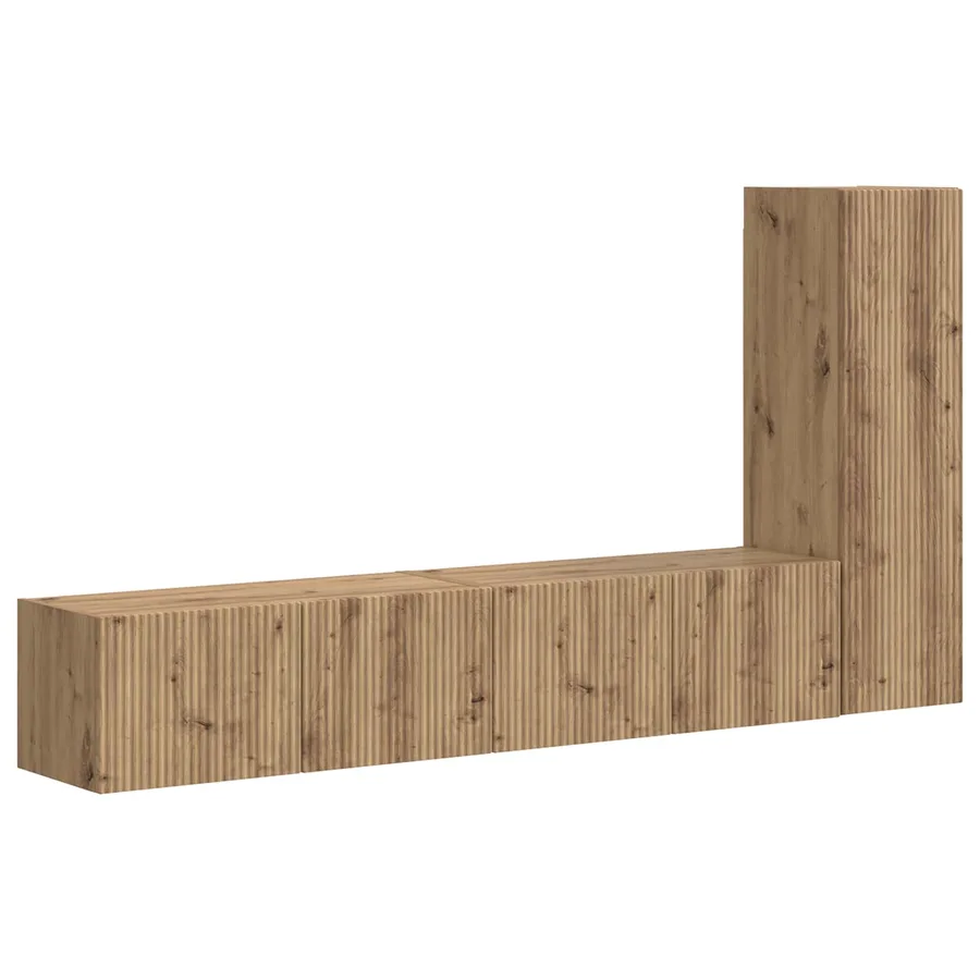 Ensemble meuble TV 3 pcs Chêne artisanal Bois d'ingénierie - 2