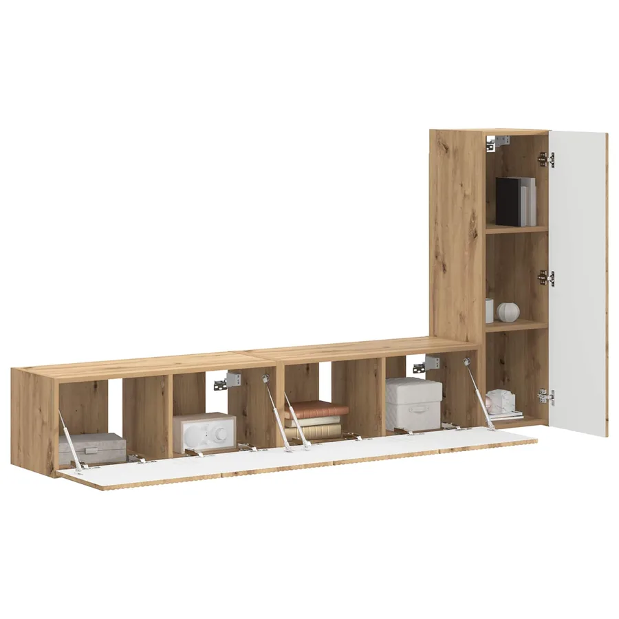 Ensemble meuble TV 3 pcs Chêne artisanal Bois d'ingénierie - 3