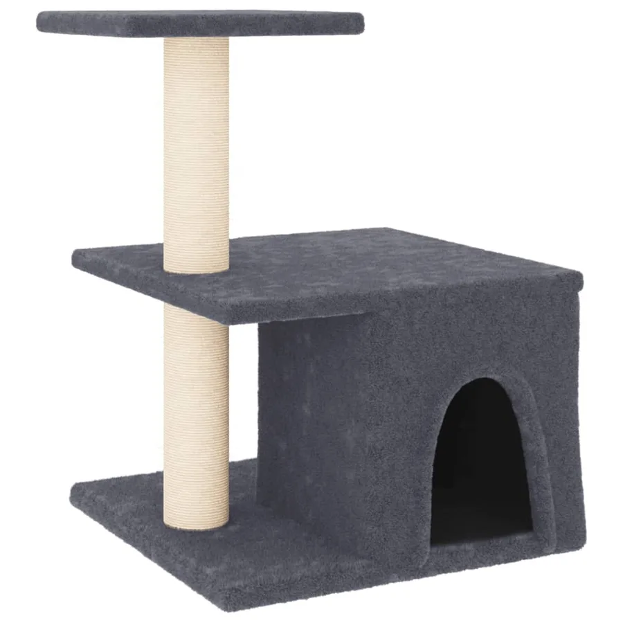 Arbre à chat avec griffoirs en sisal gris foncé 48 cm - 2