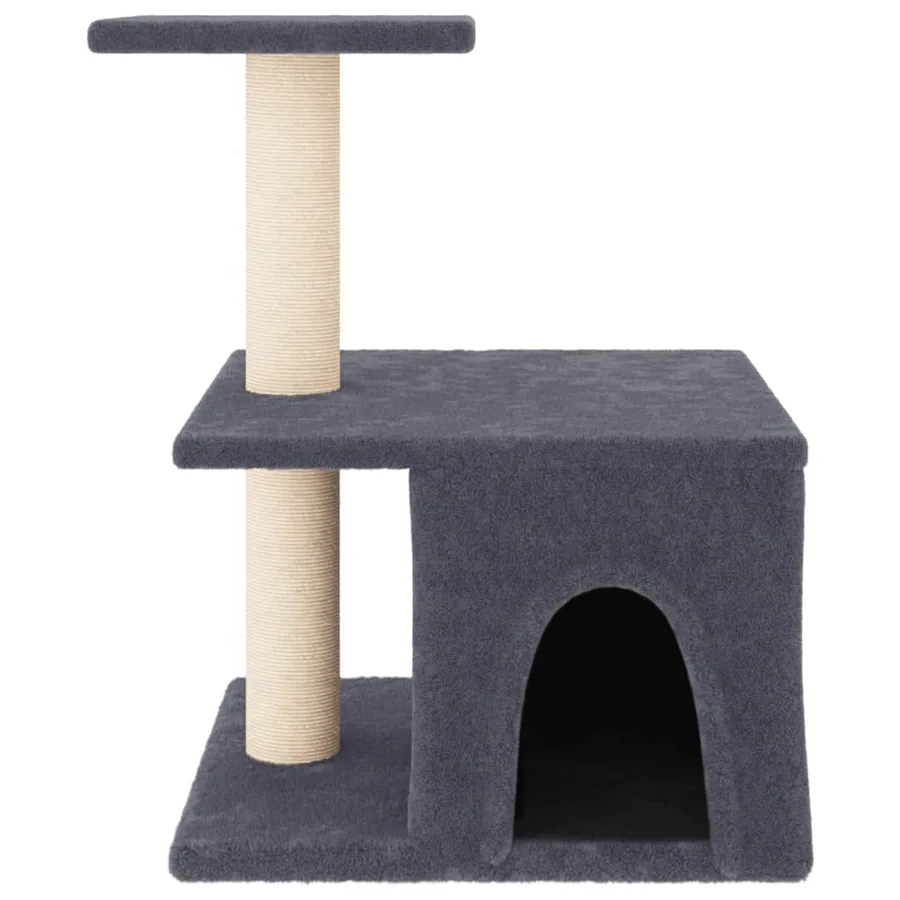 Arbre à chat avec griffoirs en sisal gris foncé 48 cm - 3