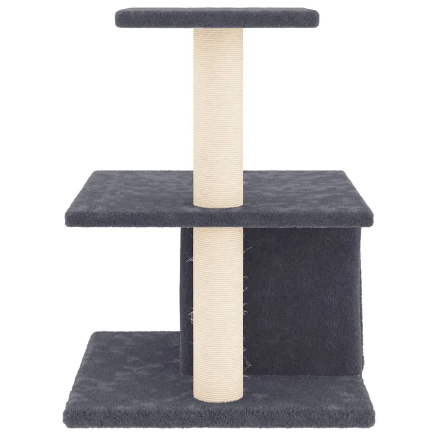 Arbre à chat avec griffoirs en sisal gris foncé 48 cm - 4