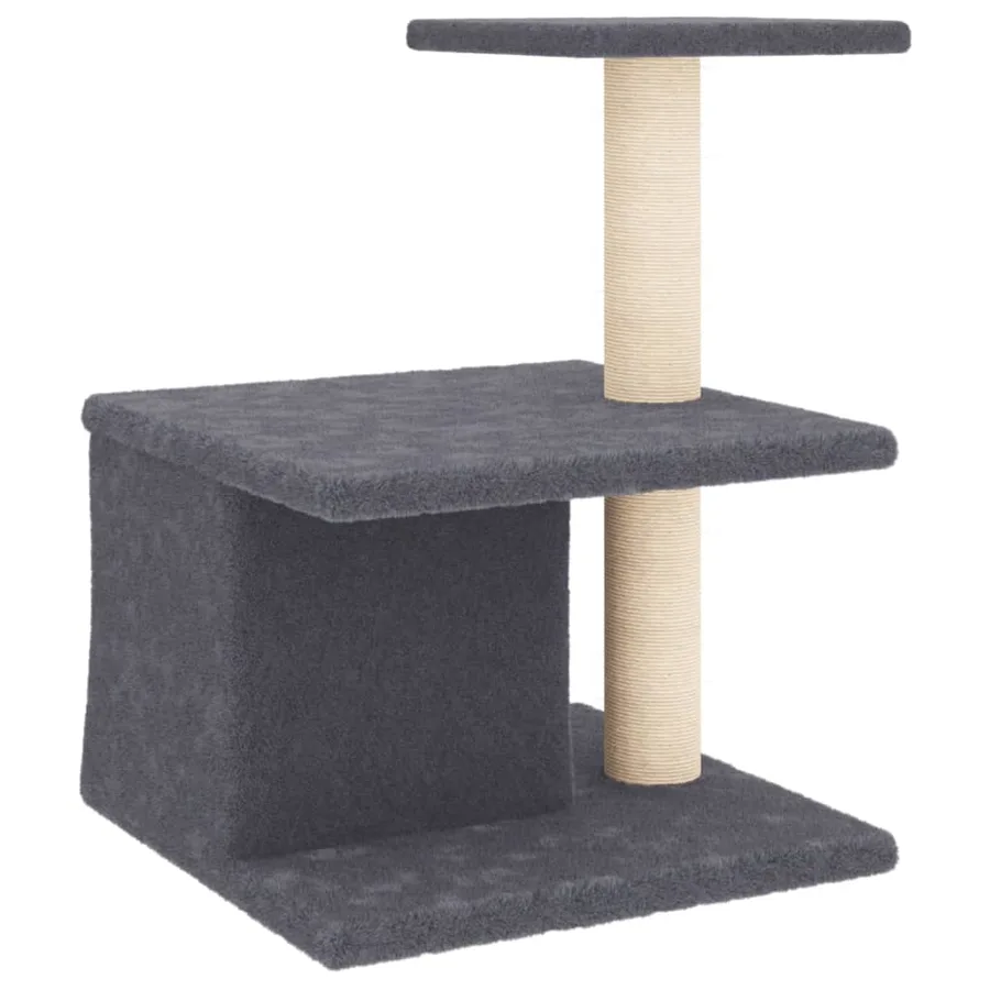 Arbre à chat avec griffoirs en sisal gris foncé 48 cm - 5