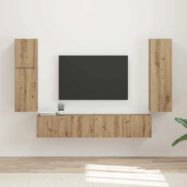 Ensemble meuble TV 4 pcs Chêne artisanal Bois d'ingénierie
