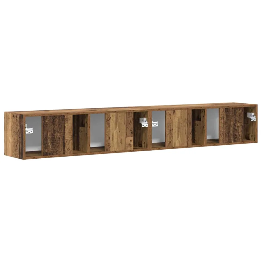 Meuble TV mural 2 pcs Bois Ancien 98 x 31 x 29,5 cm - 9