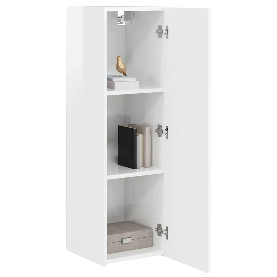 Meuble TV mural Montage mural Blanc Brillant 30 x 31 x 100 cm - 3