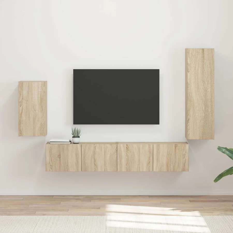 Ensemble meuble TV 4 pcs Chêne Sonoma Bois d'ingénierie