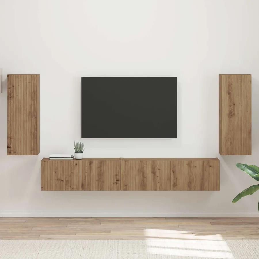 Ensemble meuble TV 4 pcs Chêne artisanal Bois d'ingénierie
