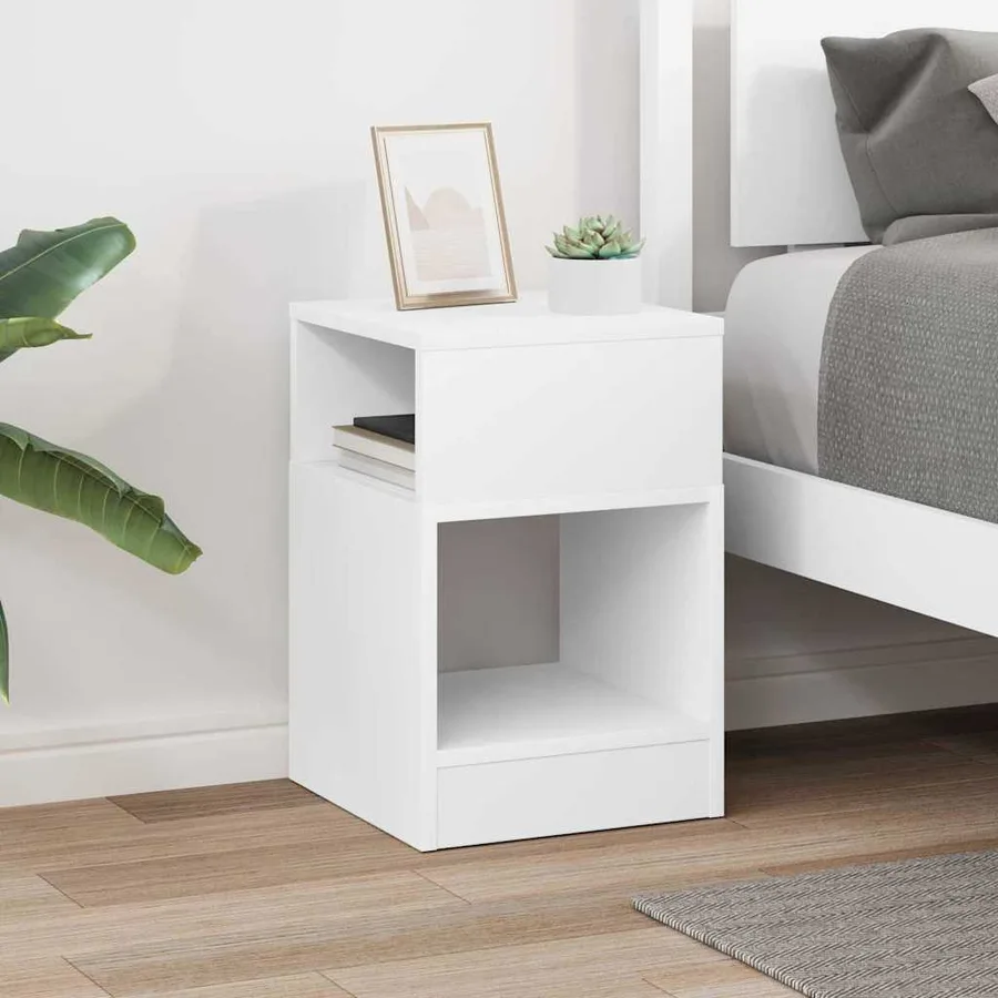 Table d'appoint Blanc 30,5 x 30 x 45 cm Bois d'ingénierie - 4