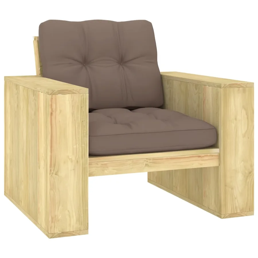 Chaise de jardin avec coussins anthracite Bois de pin imprégné - 8