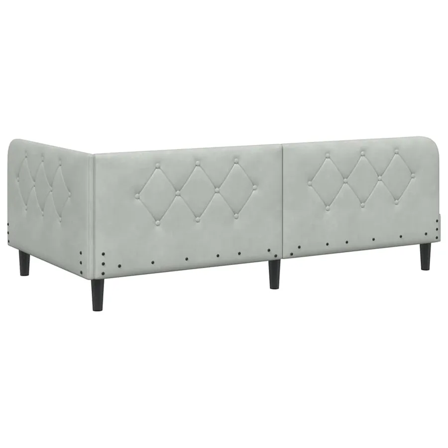 Cadre de lit d'angle Gris clair 90 x 190 cm Velours - 9