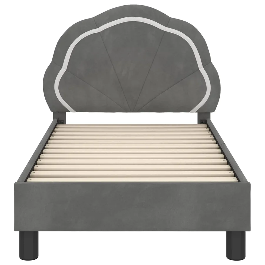 Cadre de lit pour tout-petit avec tête de lit Gris foncé - 5