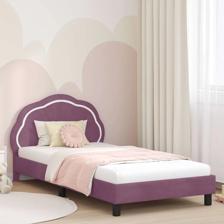 Cadre de lit pour enfants avec tête de lit Pourpre 80 x 200 cm