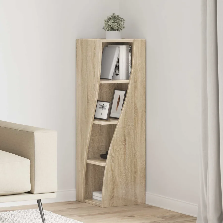 Meuble d'angle Chêne Sonoma 32x32x102cm Bois d'ingénierie