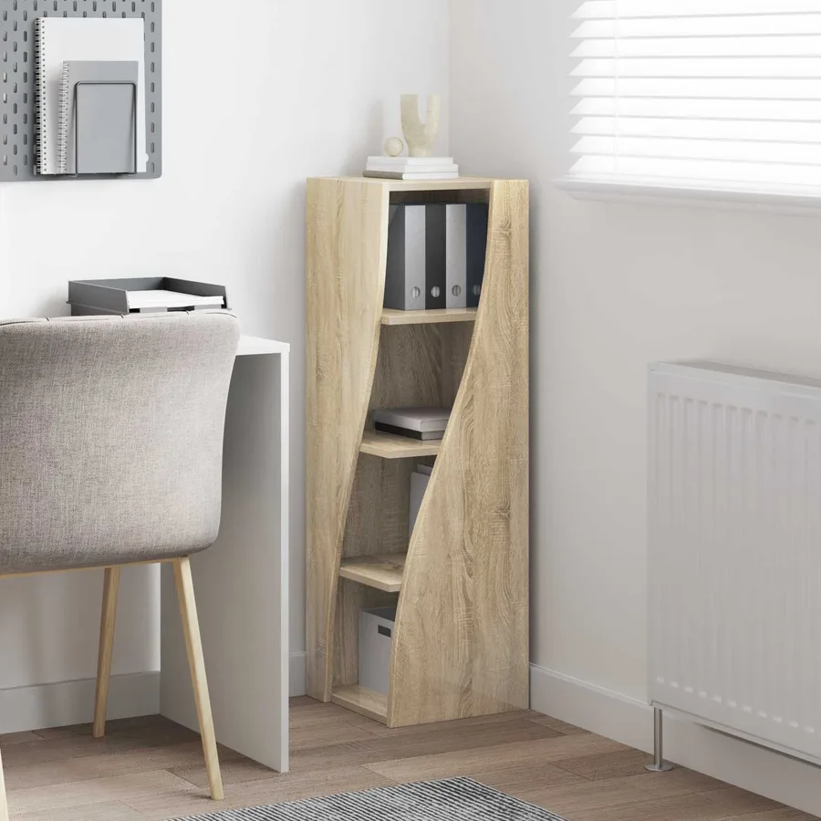 Meuble d'angle Chêne Sonoma 32x32x102cm Bois d'ingénierie - 4