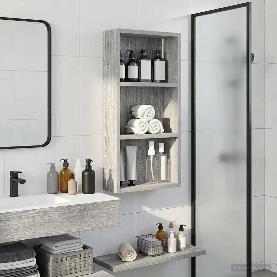 Armoire murale de salle de bain Gris Sonoma 30 x 10 x 60,5 cm