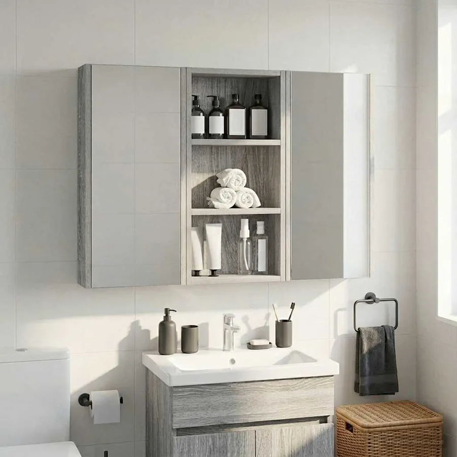 Armoire murale de salle de bain Gris Sonoma 30 x 10 x 60,5 cm - 4