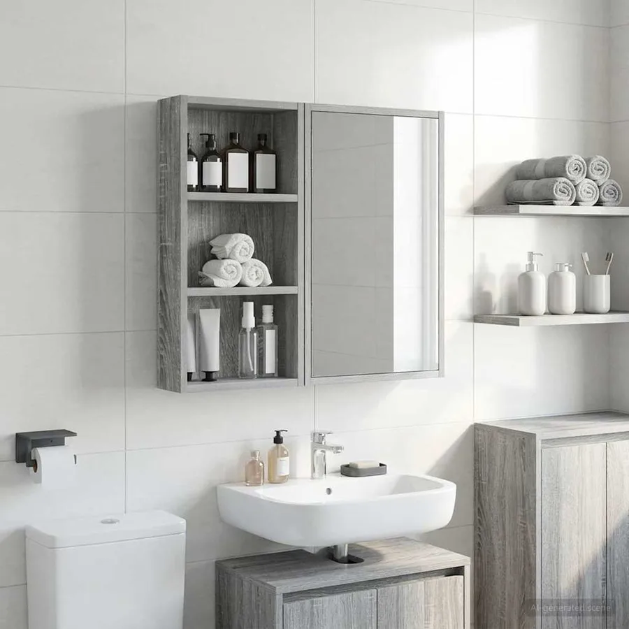 Armoire murale de salle de bain Gris Sonoma 30 x 10 x 60,5 cm - 5