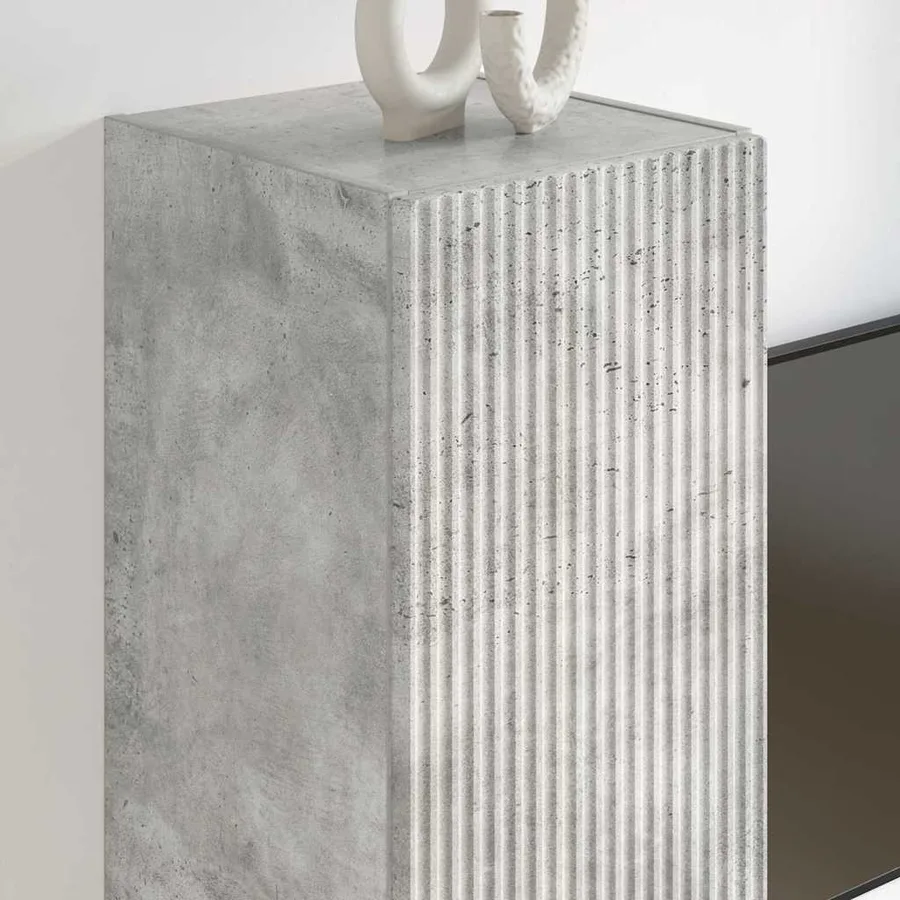 Meuble TV mural Béton 30 x 31 x 100 cm Bois d'ingénierie - 4