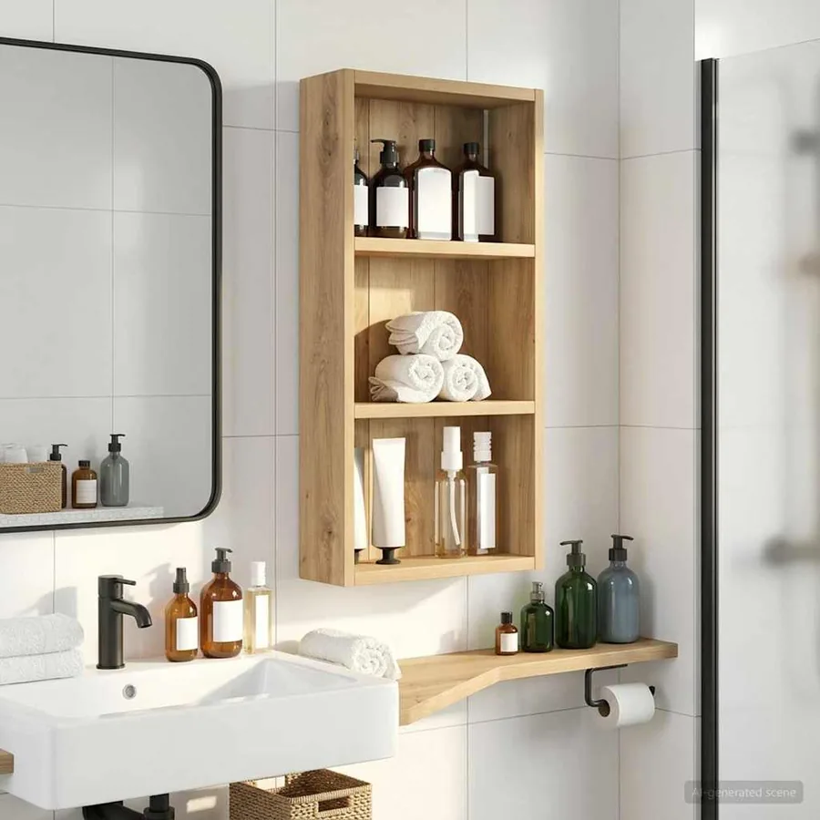 Armoire murale de salle de bain Chêne artisan 30 x 10 x 60,5 cm