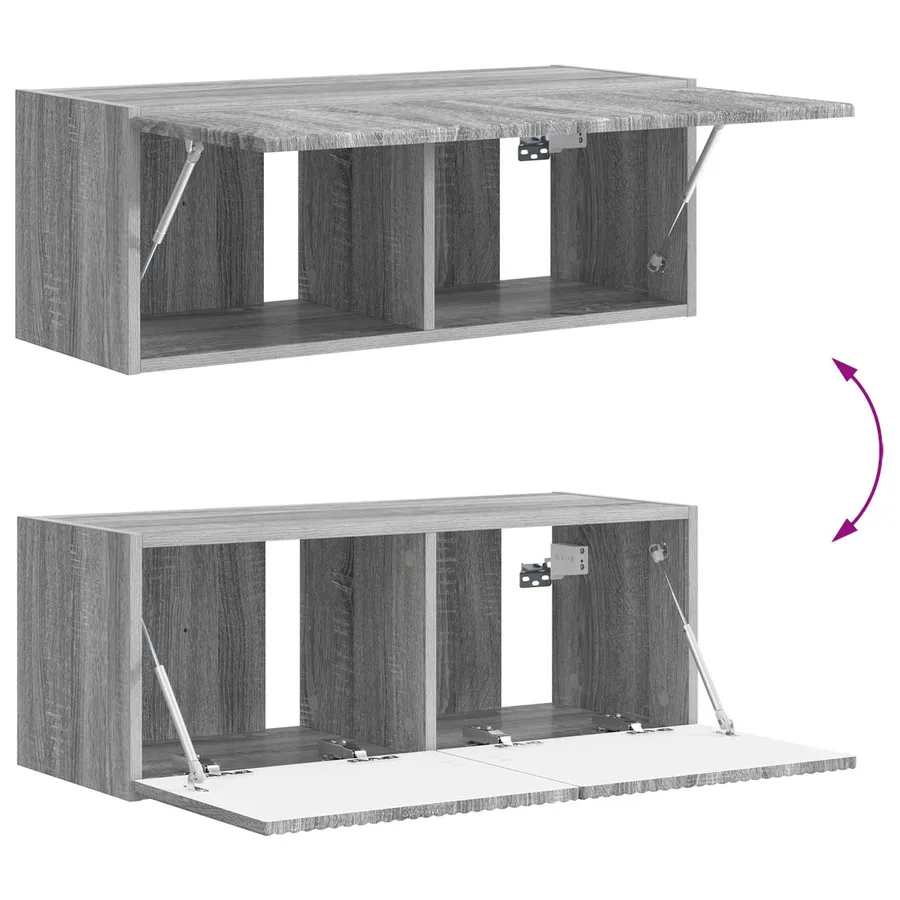 Ensemble meuble TV 3 pcs Gris Sonoma Bois d'ingénierie - 10