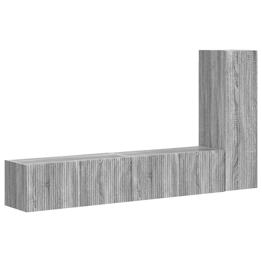 Ensemble meuble TV 3 pcs Gris Sonoma Bois d'ingénierie - 2