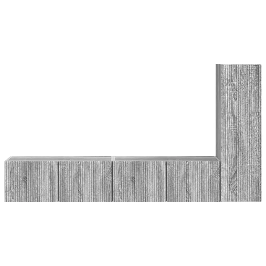 Ensemble meuble TV 3 pcs Gris Sonoma Bois d'ingénierie - 7